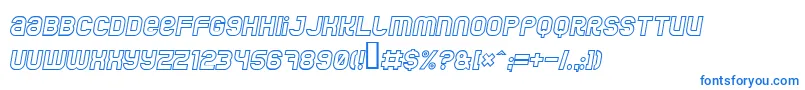 JumboOutlineItalic Font – Blue Fonts on White Background