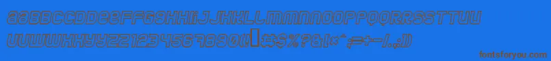 More about JumboOutlineItalic Font JumboOutlineItalic Font – Brown Fonts on Blue Background