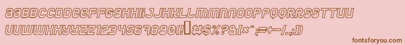 JumboOutlineItalic Font – Brown Fonts on Pink Background