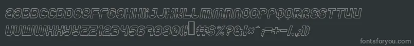 JumboOutlineItalic Font – Gray Fonts on Black Background