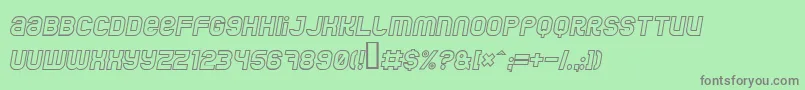 フォントJumboOutlineItalic – 緑の背景に灰色の文字