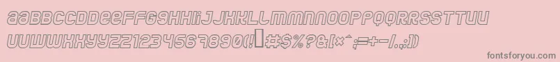 JumboOutlineItalic-Schriftart – Graue Schriften auf rosa Hintergrund