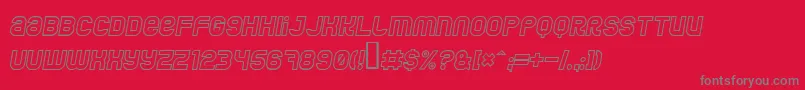 JumboOutlineItalic Font – Gray Fonts on Red Background