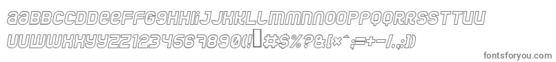 JumboOutlineItalic-Schriftart – Graue Schriften auf weißem Hintergrund