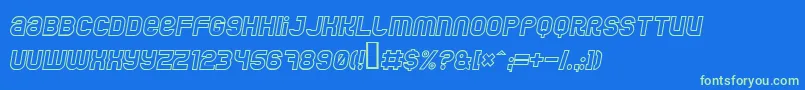 JumboOutlineItalic Font – Green Fonts on Blue Background
