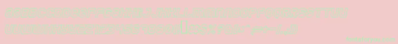 JumboOutlineItalic-Schriftart – Grüne Schriften auf rosa Hintergrund