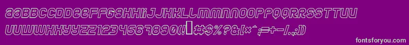 Weitere Informationen zur JumboOutlineItalic-Schriftart JumboOutlineItalic-Schriftart – Grüne Schriften auf violettem Hintergrund