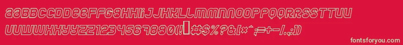 Czcionka JumboOutlineItalic – zielone czcionki na czerwonym tle