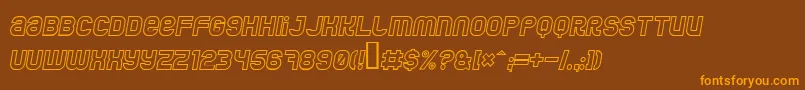 Lisätietoja JumboOutlineItalic-fontista JumboOutlineItalic-fontti – oranssit fontit ruskealla taustalla