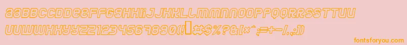 JumboOutlineItalic-Schriftart – Orangefarbene Schriften auf rosa Hintergrund