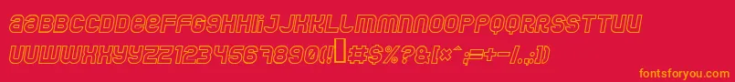 JumboOutlineItalic Font – Orange Fonts on Red Background