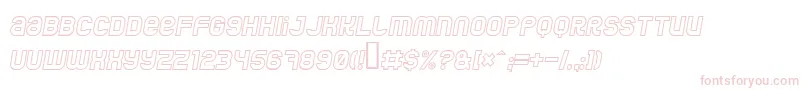 JumboOutlineItalic-Schriftart – Rosa Schriften auf weißem Hintergrund