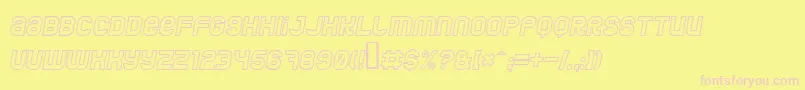 Więcej informacji o czcionce JumboOutlineItalic Czcionka JumboOutlineItalic – różowe czcionki na żółtym tle