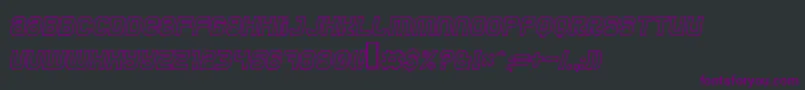 フォントJumboOutlineItalic – 黒い背景に紫のフォント