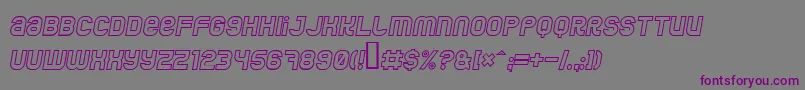 フォントJumboOutlineItalic – 紫色のフォント、灰色の背景