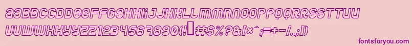 JumboOutlineItalic Font – Purple Fonts on Pink Background