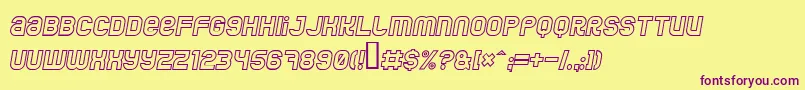 JumboOutlineItalic Font – Purple Fonts on Yellow Background
