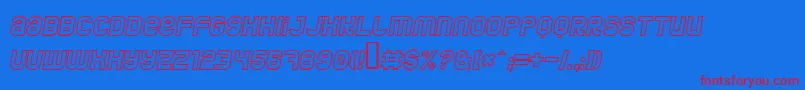 JumboOutlineItalic Font – Red Fonts on Blue Background