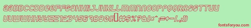 JumboOutlineItalic Font – Red Fonts on Green Background