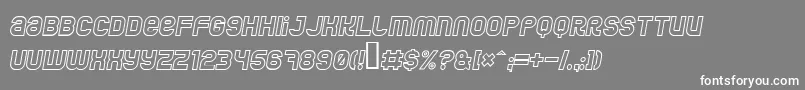 フォントJumboOutlineItalic – 灰色の背景に白い文字