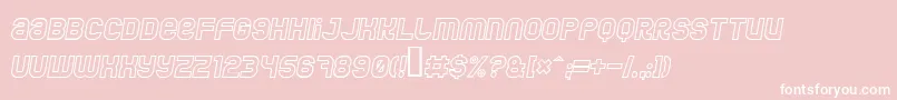 JumboOutlineItalic-fontti – valkoiset fontit vaaleanpunaisella taustalla
