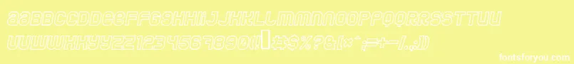 フォントJumboOutlineItalic – 黄色い背景に白い文字
