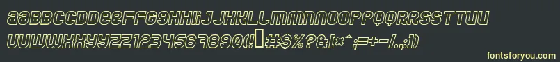 JumboOutlineItalic Font – Yellow Fonts on Black Background