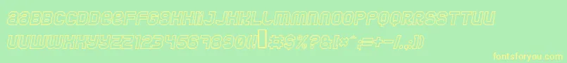 JumboOutlineItalic Font – Yellow Fonts on Green Background