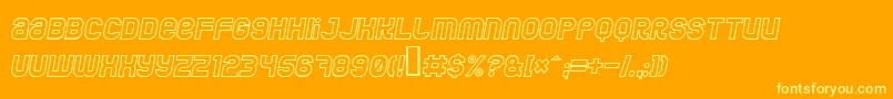 フォントJumboOutlineItalic – オレンジの背景に黄色の文字