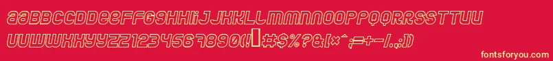JumboOutlineItalic Font – Yellow Fonts on Red Background
