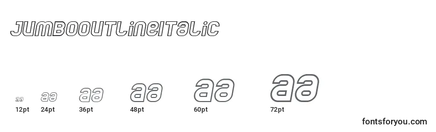 JumboOutlineItalic Font Sizes