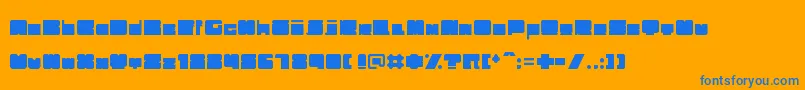 Trubik77 Font – Blue Fonts on Orange Background