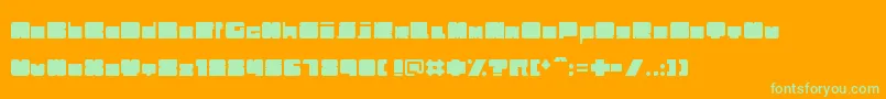 Weitere Informationen zur Trubik77-Schriftart Trubik77-Schriftart – Grüne Schriften auf orangefarbenem Hintergrund
