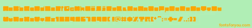 Trubik77 Font – Orange Fonts on Green Background