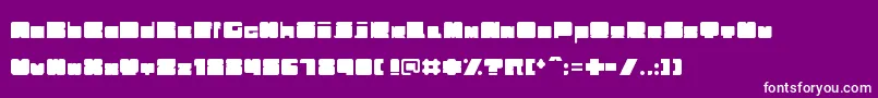 Weitere Informationen zur Trubik77-Schriftart Trubik77-Schriftart – Weiße Schriften auf violettem Hintergrund