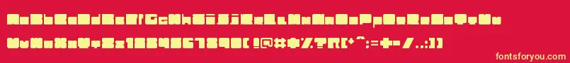 Trubik77フォントについての詳細 フォントTrubik77 – 黄色の文字、赤い背景