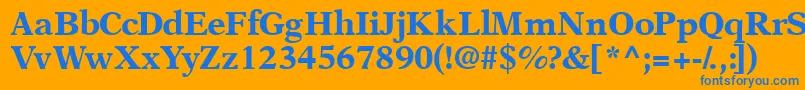 Czcionka Orchidblackssk – niebieskie czcionki na pomarańczowym tle