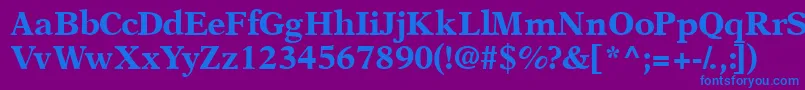 フォントOrchidblackssk – 紫色の背景に青い文字