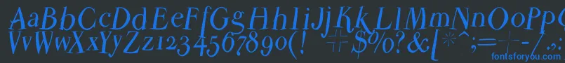 Parmapetitflyinground Font – Blue Fonts on Black Background