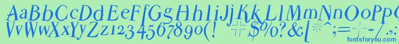 Parmapetitflyinground Font – Blue Fonts on Green Background