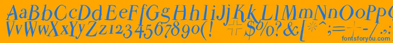 Parmapetitflyinground Font – Blue Fonts on Orange Background