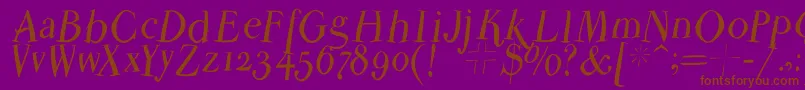 Parmapetitflyinground Font – Brown Fonts on Purple Background