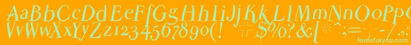 Parmapetitflyinground Font – Green Fonts on Orange Background