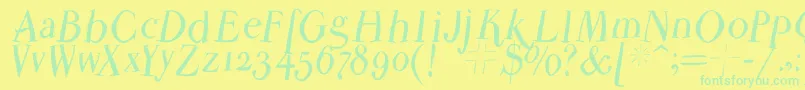 Parmapetitflyinground Font – Green Fonts on Yellow Background