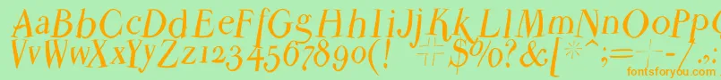 Parmapetitflyinground Font – Orange Fonts on Green Background