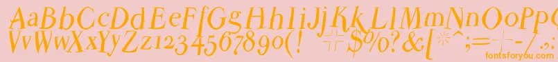 Parmapetitflyinground Font – Orange Fonts on Pink Background