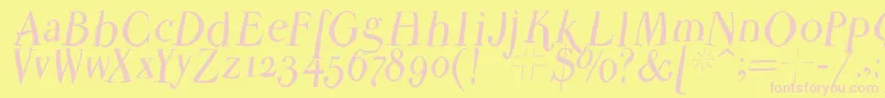 Parmapetitflyinground Font – Pink Fonts on Yellow Background