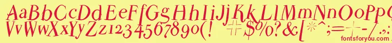 Parmapetitflyinground Font – Red Fonts on Yellow Background