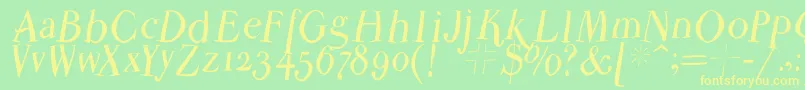 Parmapetitflyinground Font – Yellow Fonts on Green Background