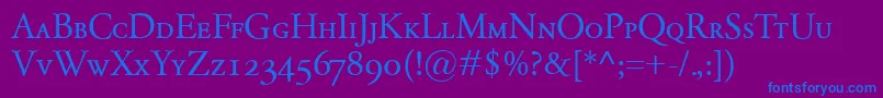 GaramondClassicoSc Font – Blue Fonts on Purple Background